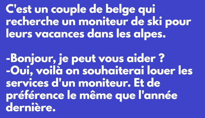 Blague : Des belges au ski